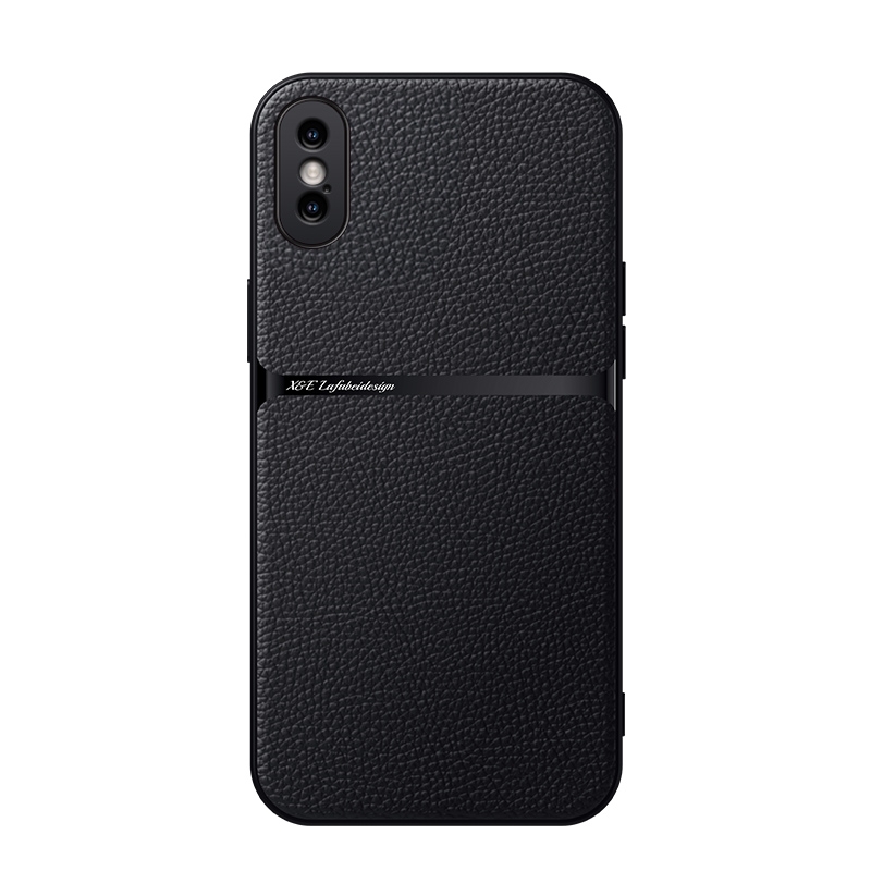 For iPhone X / XS Litchi Leather Magnetic Full Coverage Shockproof Phone Case(Black) - Shopkiz.com