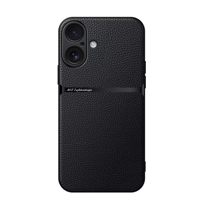 For iPhone 17 Litchi Leather Magnetic Full Coverage Shockproof Phone Case(Black) - Shopkiz.com