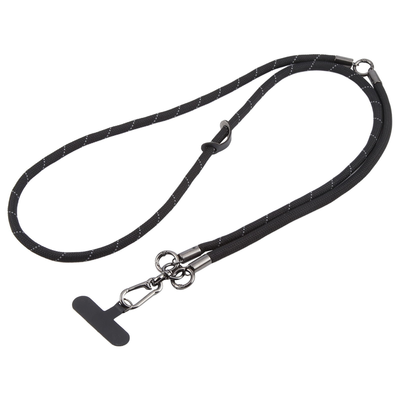 8mm 3 in 1 Anti-lost Strap Phone Crossbody Splicing Lanyard(Black) - Shopkiz.com