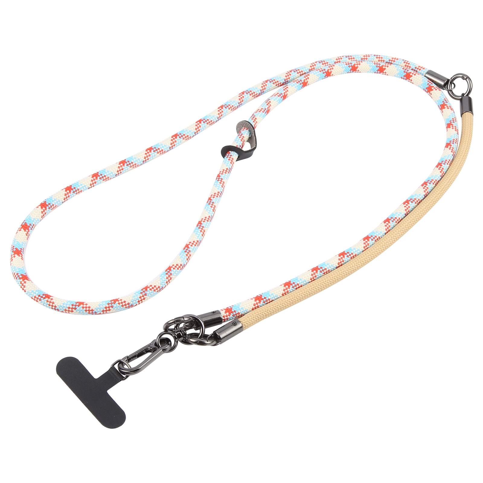 8mm 3 in 1 Anti-lost Strap Phone Crossbody Splicing Lanyard(Orange White Blue) - Shopkiz.com