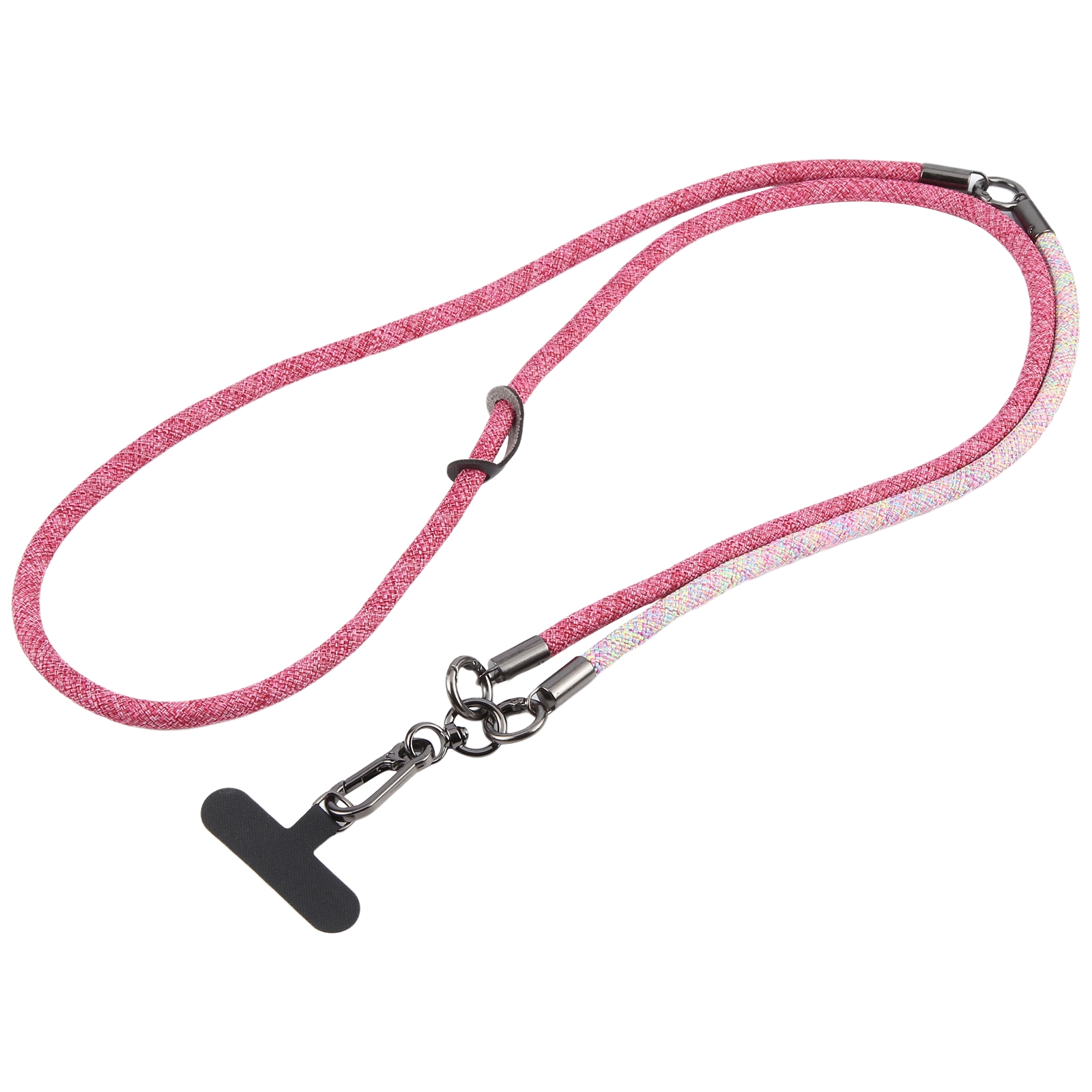 8mm 3 in 1 Anti-lost Strap Phone Crossbody Splicing Lanyard(Pink Red) - Shopkiz.com