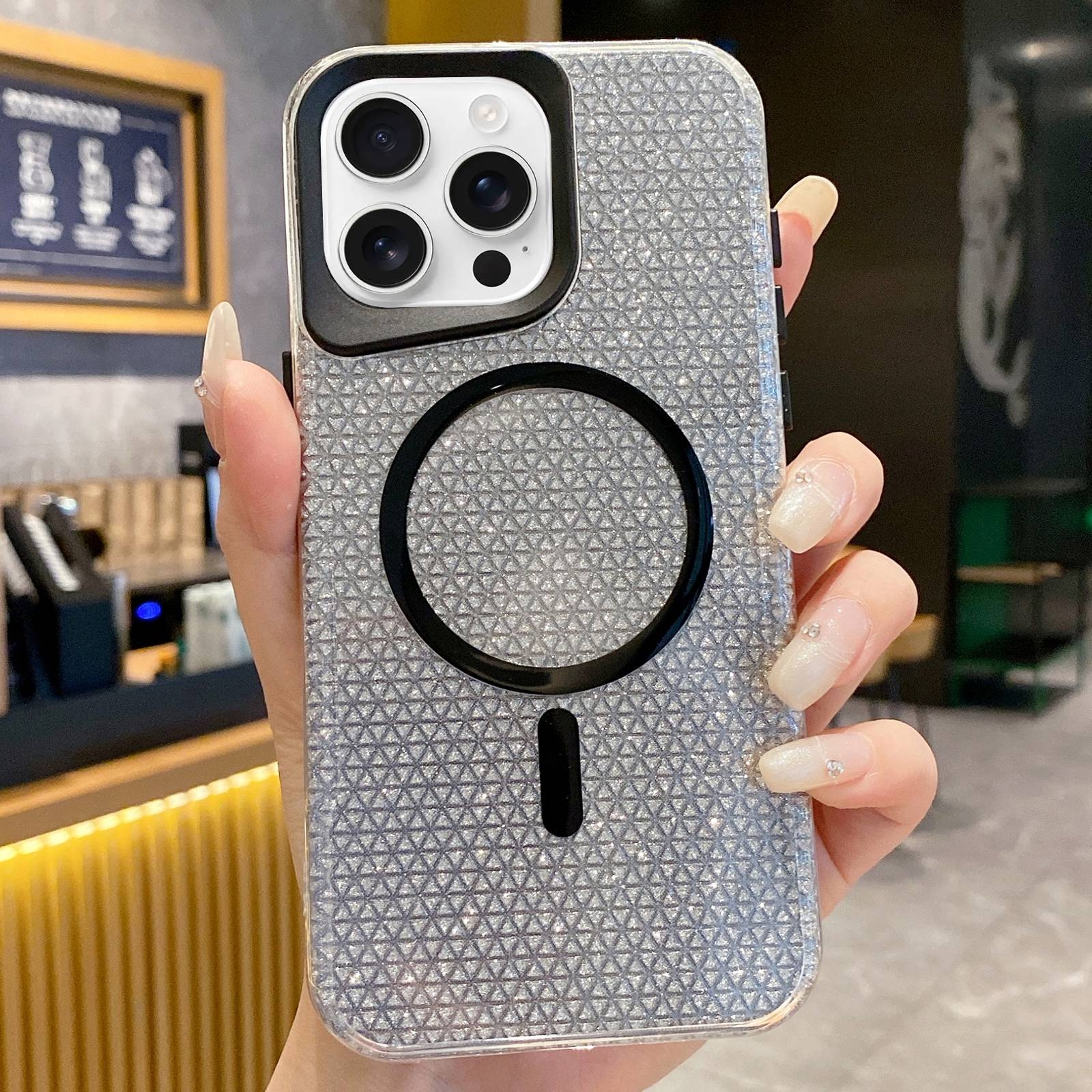 For iPhone 11 Pro Blade Glitter MagSafe Phone Case(Black) - Shopkiz.com