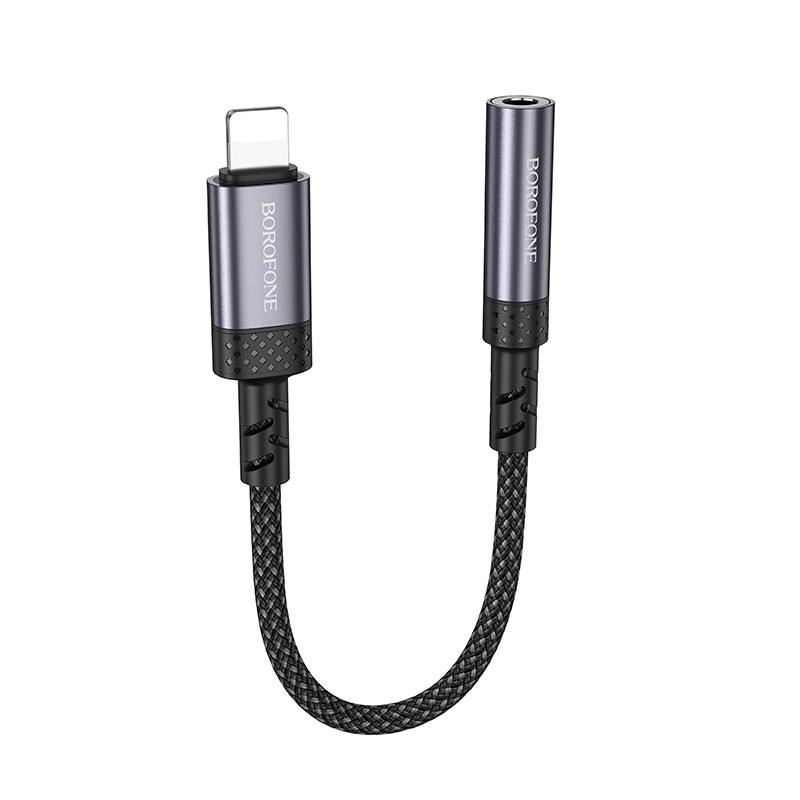 Borofone BV24 15cm Graceful 8 Pin to 3.5mm Digital Audio Converter Cable(Metal Grey) - Shopkiz.com