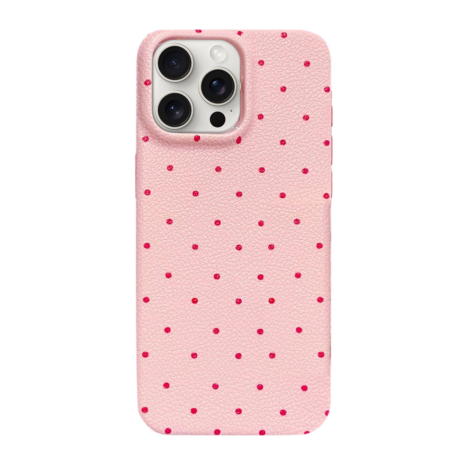 For iPhone 15 Pro Dopamine Dots Pattern Silicone Phone Case(Pink) - Shopkiz.com