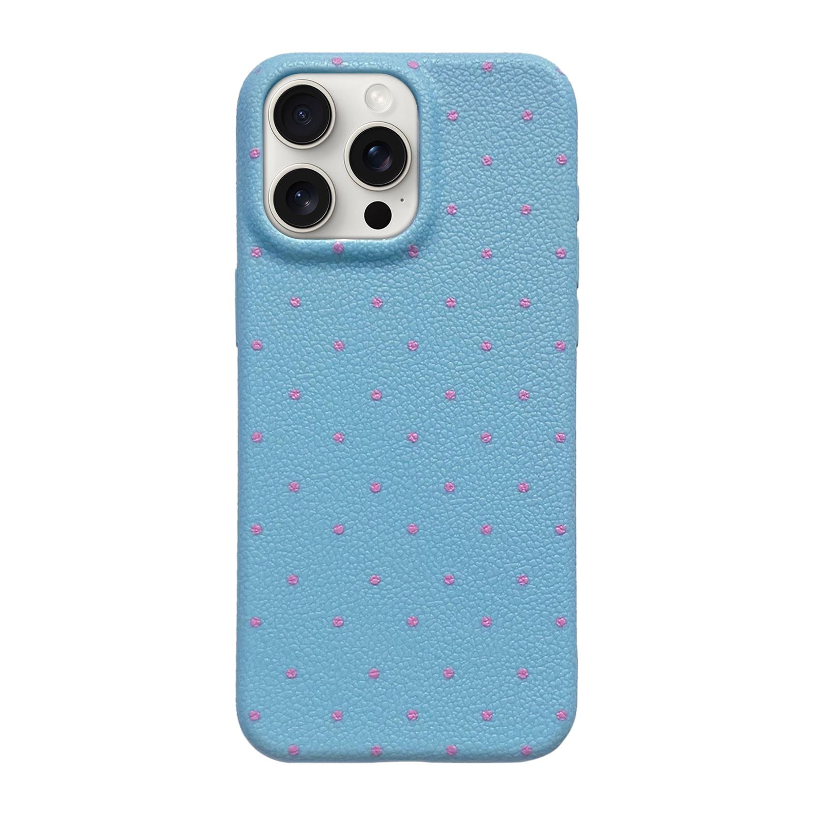 For iPhone 14 Pro Max Dopamine Dots Pattern Silicone Phone Case(Blue) - Shopkiz.com
