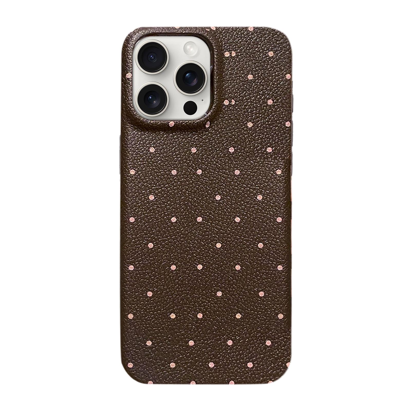 For iPhone 12 Pro Max Dopamine Dots Pattern Silicone Phone Case(Brown) - Shopkiz.com