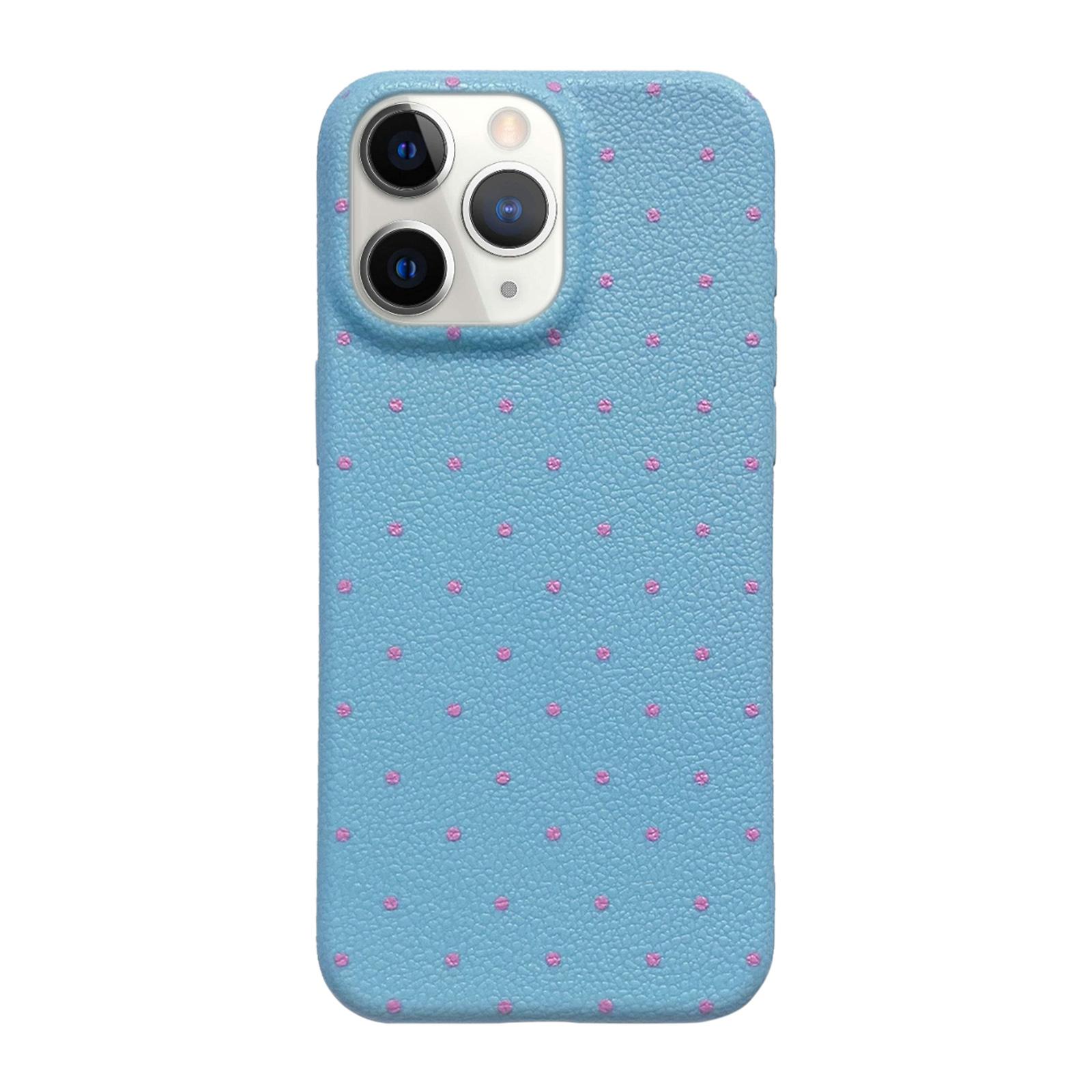 For iPhone 11 Pro Max Dopamine Dots Pattern Silicone Phone Case(Blue) - Shopkiz.com