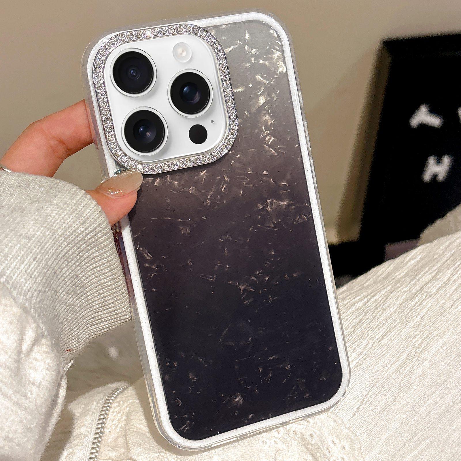 For iPhone 14 Pro Gradient Shell Texture 3 in 1 Phone Case(Black) - Shopkiz.com