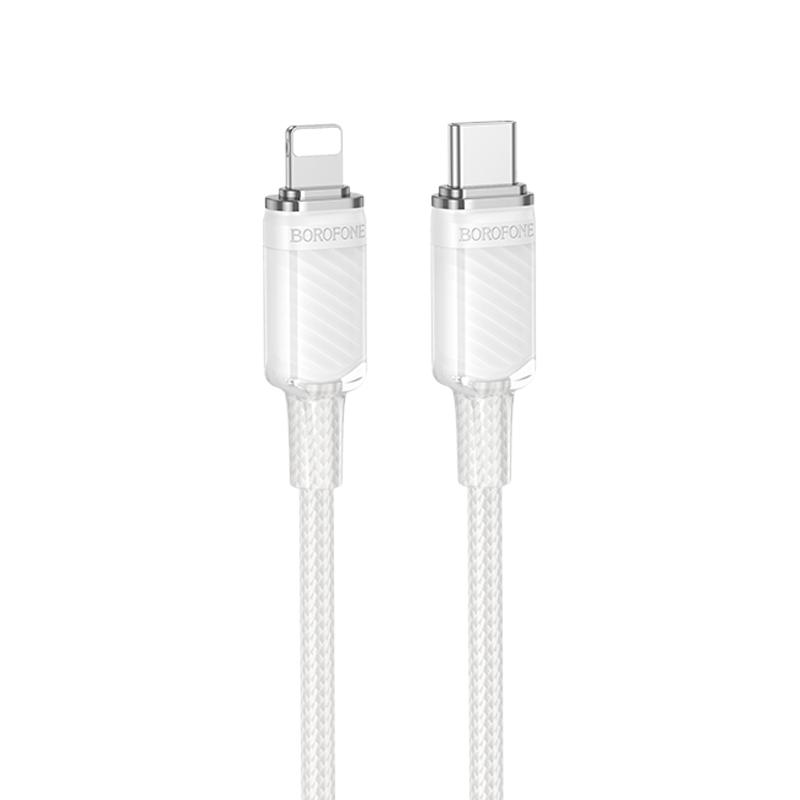 Borofone BU56 Succeed PD27W Type-C to 8 Pin Fast Charging Data Cable, Length: 1.2m(White) - Shopkiz.com