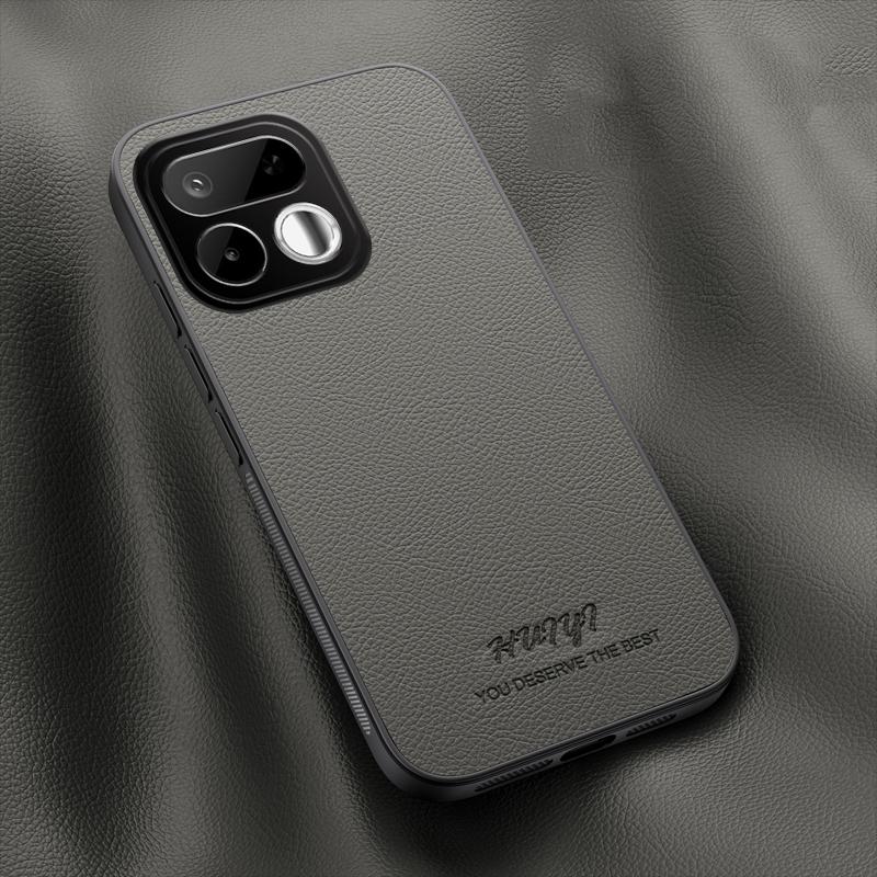 For Realme 16T 5G HUIYI Leather Magnetic Phone Case(Grey) - Shopkiz.com