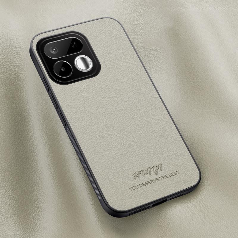 For Realme 16T 5G HUIYI Leather Magnetic Phone Case(White) - Shopkiz.com
