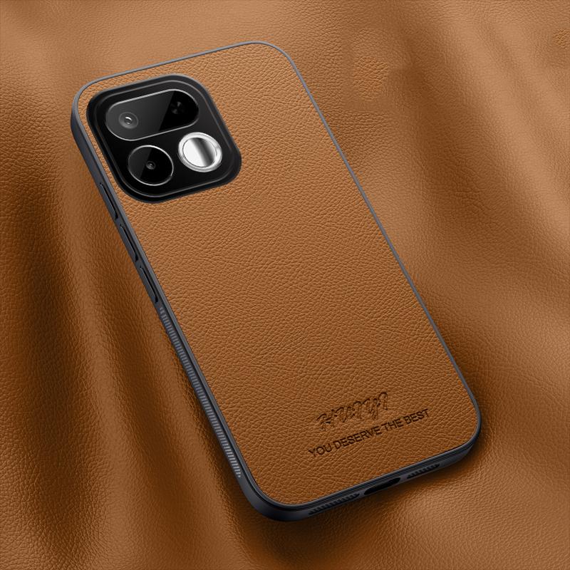 For Realme 16T 5G HUIYI Leather Magnetic Phone Case(Brown) - Shopkiz.com