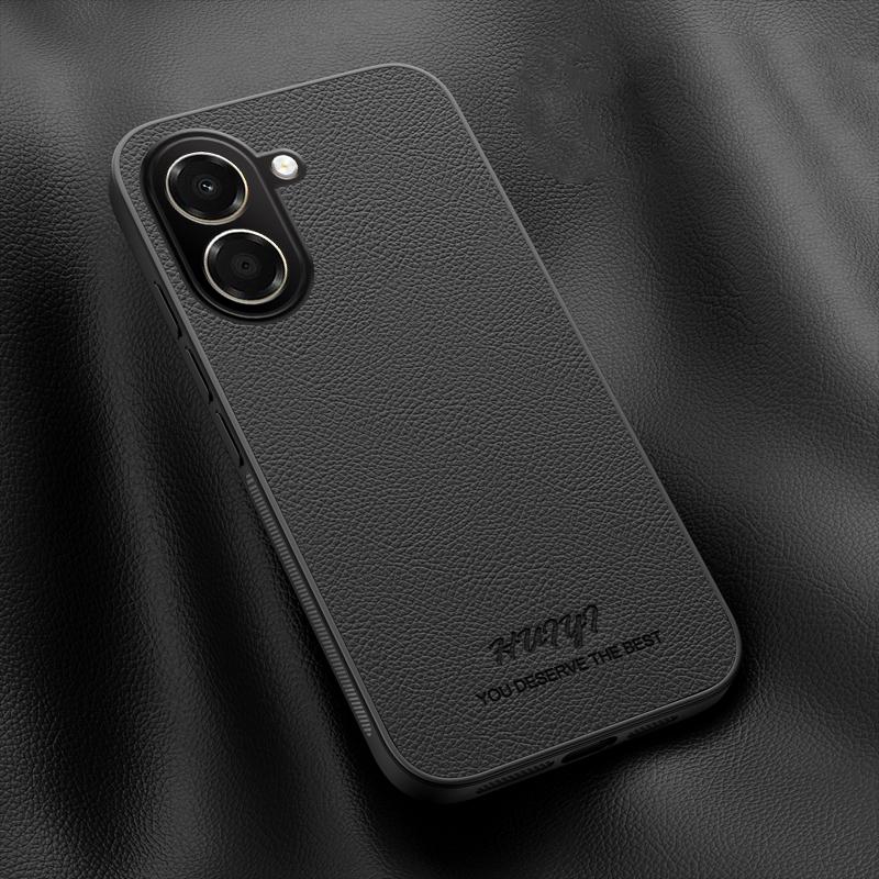 For Honor X7e 4G HUIYI Leather Magnetic Phone Case(Black) - Shopkiz.com