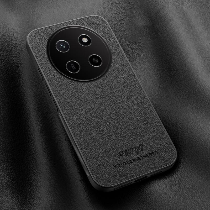 For Honor X80 Pro Max HUIYI Leather Magnetic Phone Case(Black) - Shopkiz.com