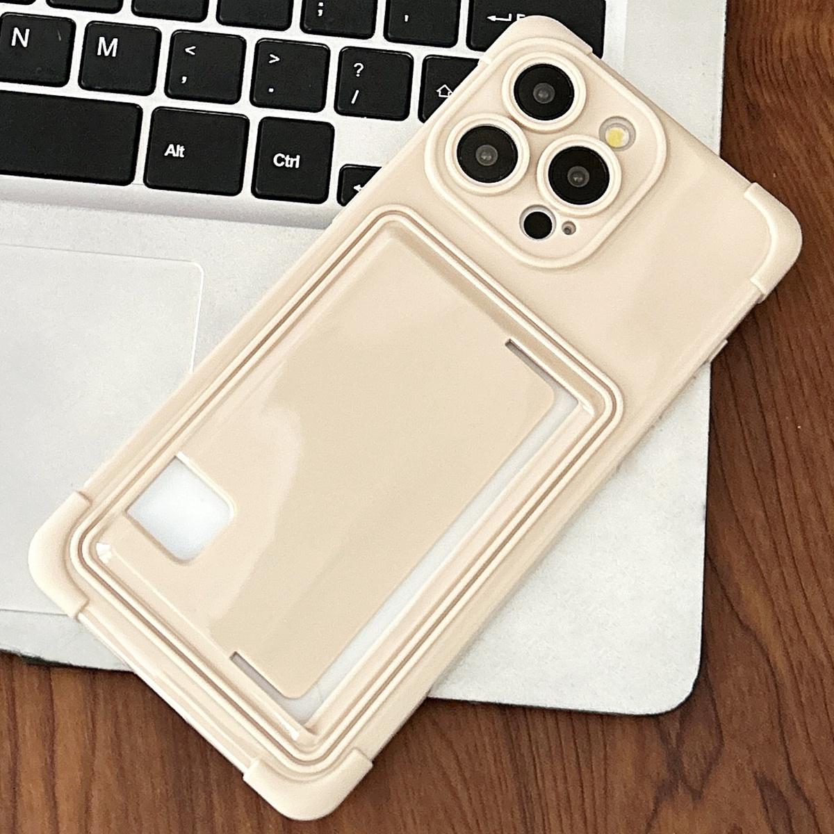 For iPhone 12 Pro Max Macaron Color Side Card Slot TPU Phone Case(White) - Shopkiz.com