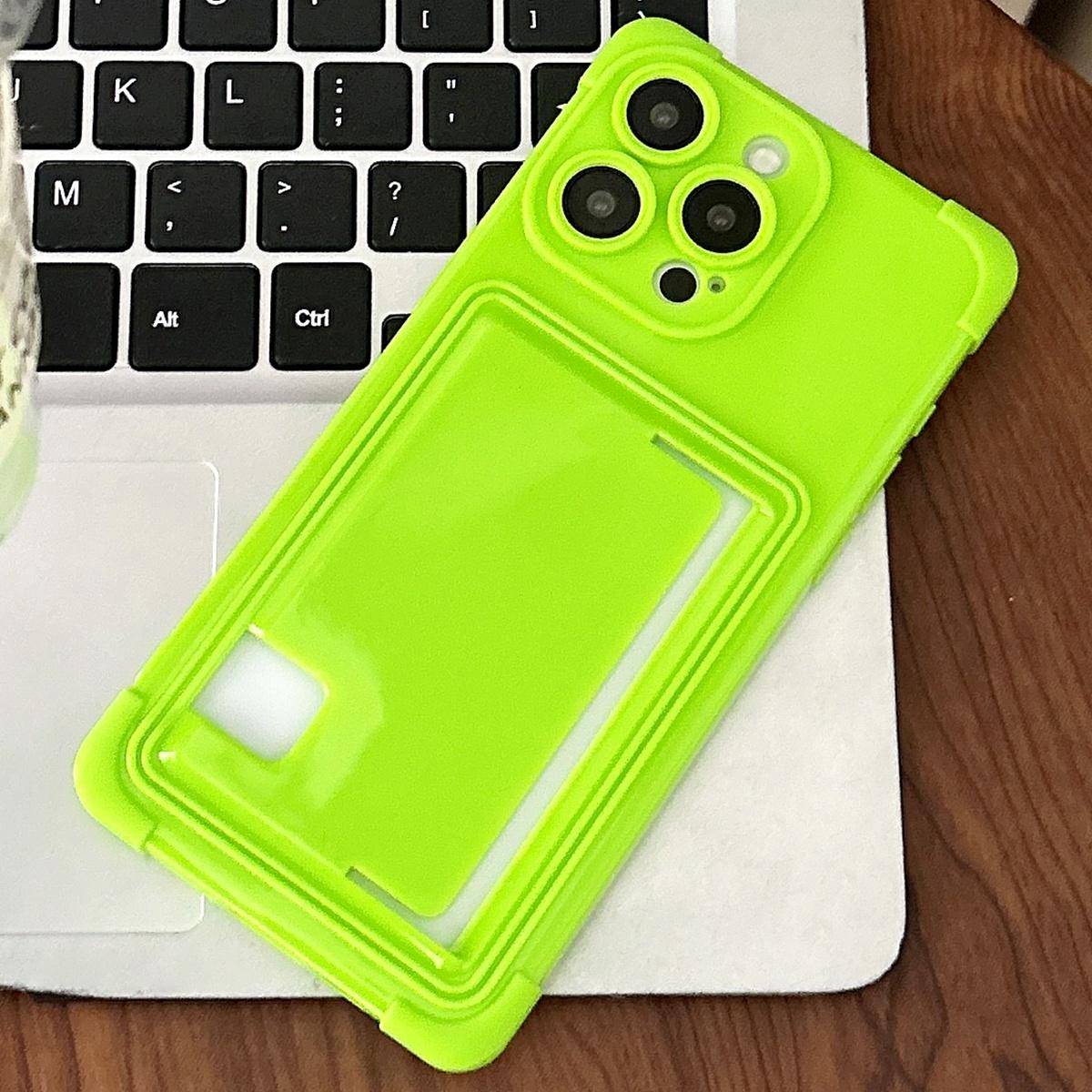For iPhone 15 Pro Max Macaron Color Side Card Slot TPU Phone Case(Green) - Shopkiz.com