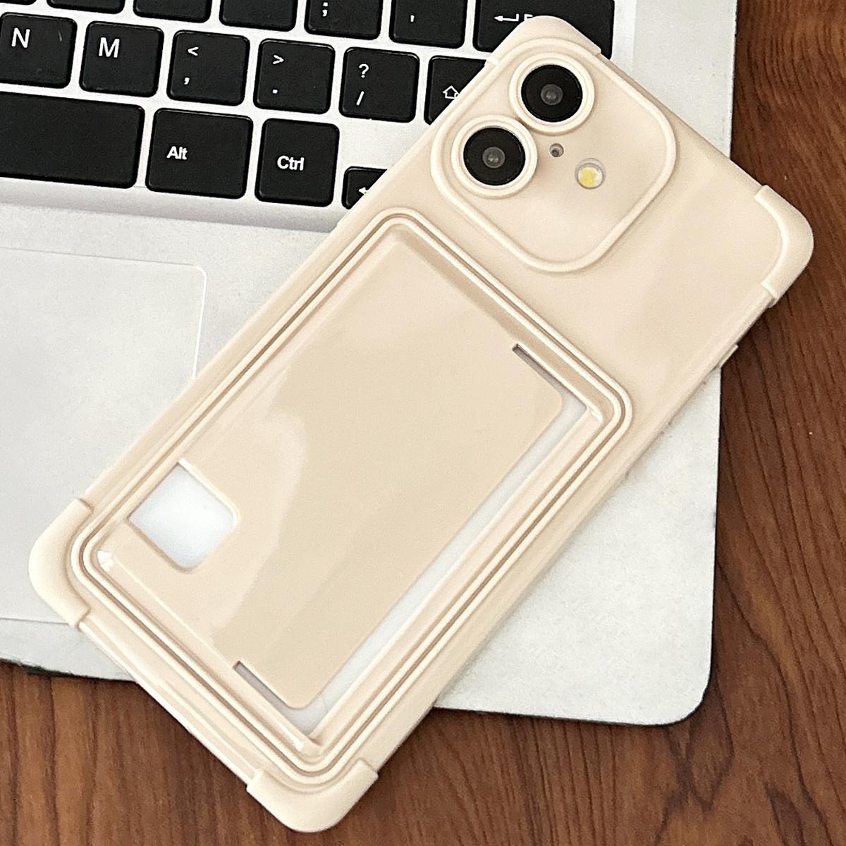 For iPhone 16 Macaron Color Side Card Slot TPU Phone Case(White) - Shopkiz.com