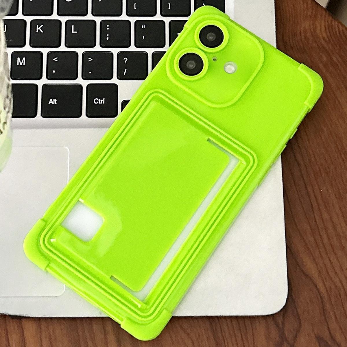 For iPhone 16 Macaron Color Side Card Slot TPU Phone Case(Green) - Shopkiz.com