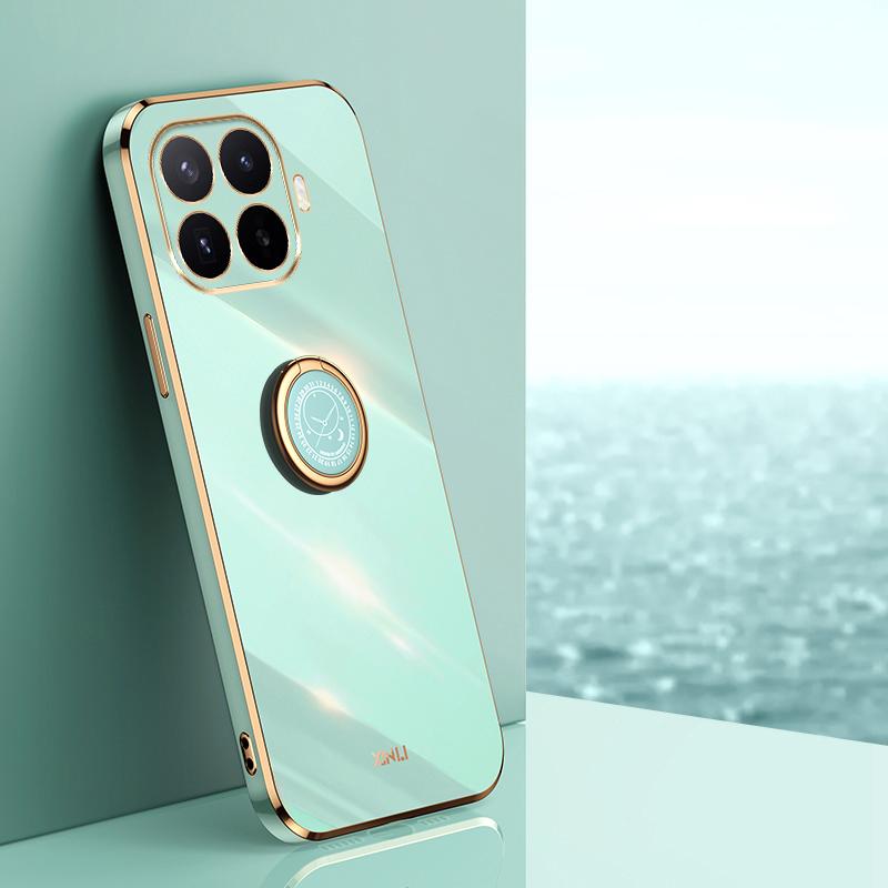 For Xiaomi 17T Pro 5G XINLI Straight Edge 6D Electroplate TPU Phone Case with Ring Holder(Mint Green) - Shopkiz.com