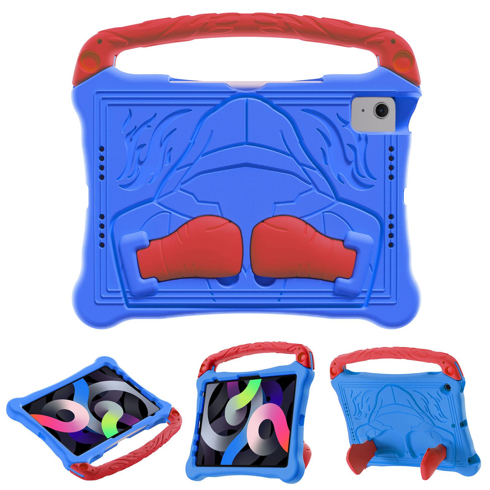 For iPad Air 2022 / 2020 10.9 Boxing Series Kickstand EVA Shockproof Tablet Case with Shoulder Strap(Blue Red) - Shopkiz.com