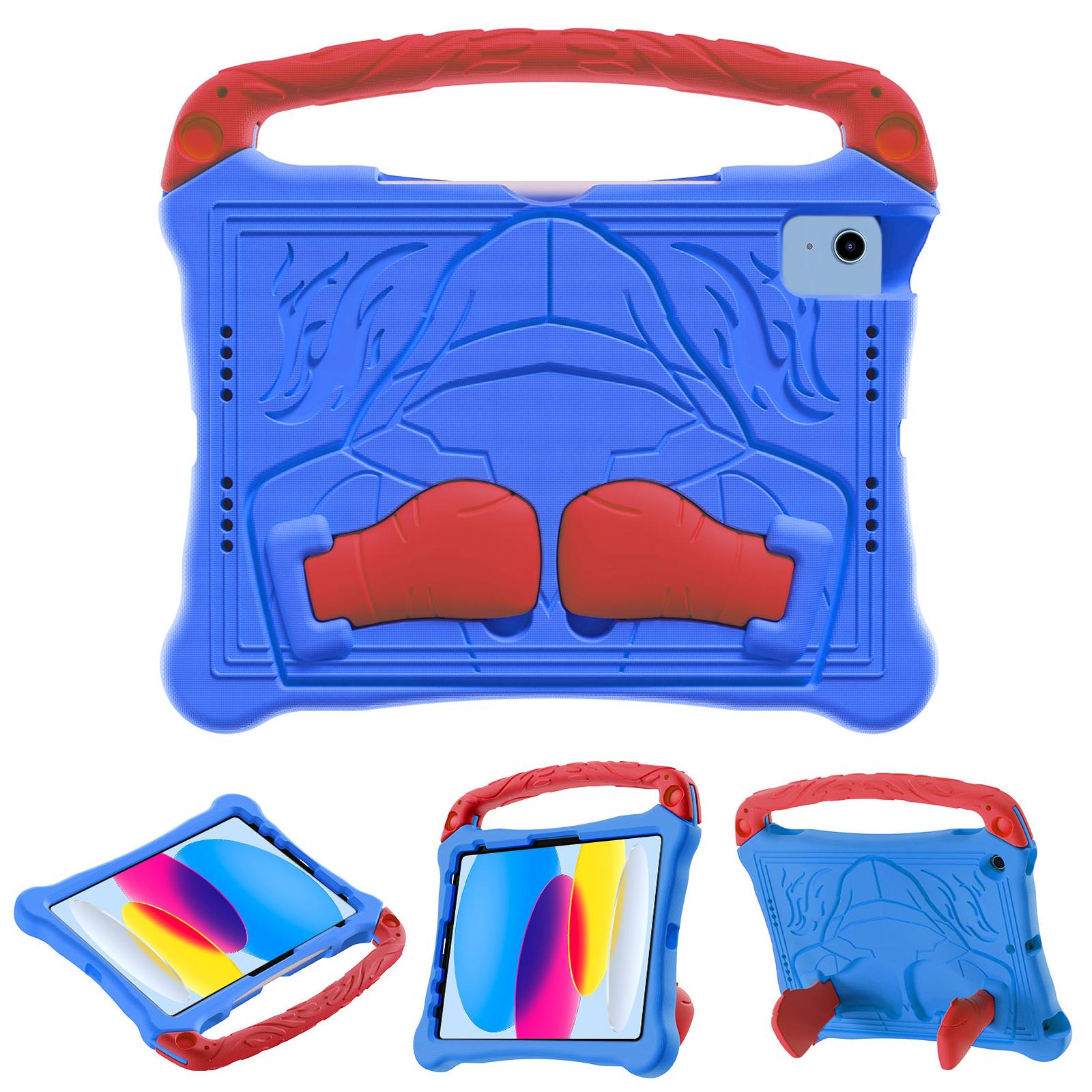 For iPad 2025 / 2022 Boxing Series Kickstand EVA Shockproof Tablet Case with Shoulder Strap(Blue Red) - Shopkiz.com
