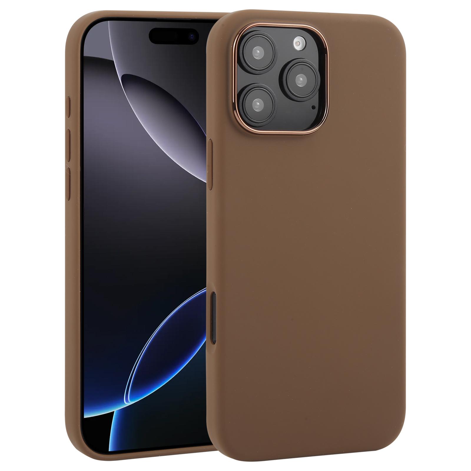 For iPhone 16 Pro Max DFANS DESIGN MagSafe Magnetic Silicone Phone Case(Coffee) - Shopkiz.com
