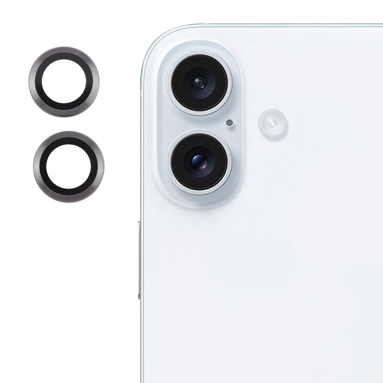 For iPhone 16 / 16 Plus Back Camera Cover 9H Tempered Glass Lens Film(Titanium) - Shopkiz.com
