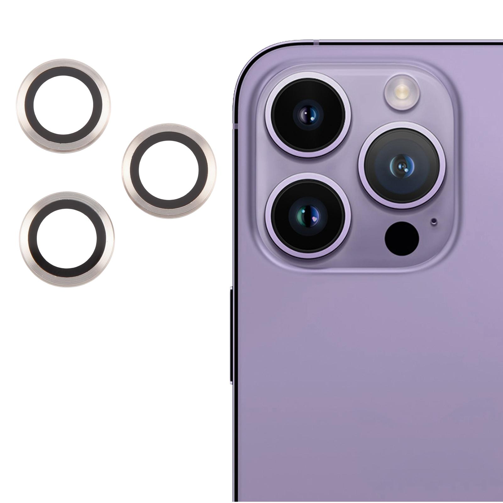 For iPhone 15 Pro Max / 15 Pro Back Camera Cover 9H Tempered Glass Lens Film(Silver) - Shopkiz.com