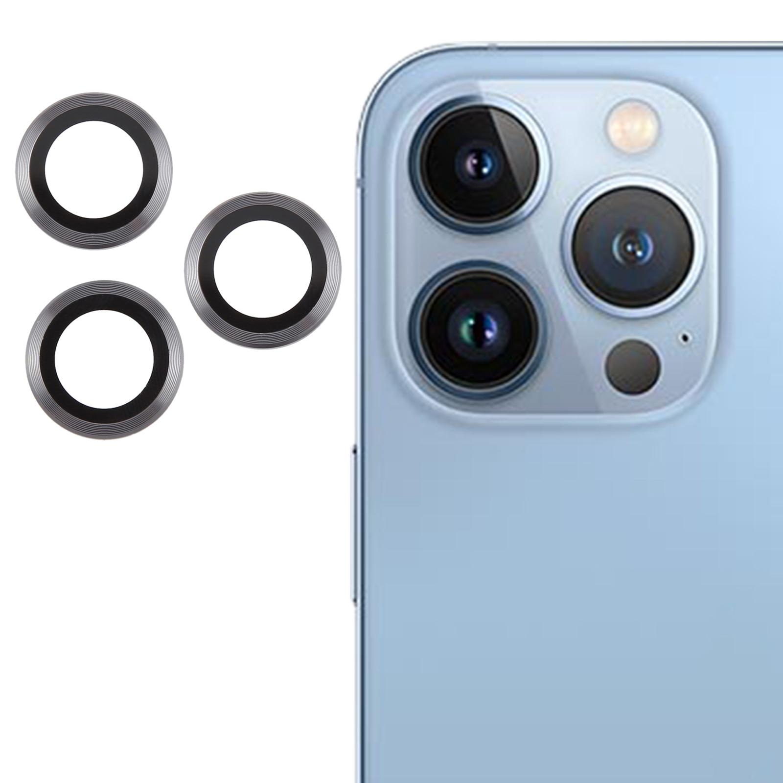 For iPhone 13 Pro Max / 13 Pro Back Camera Cover 9H Tempered Glass Lens Film(Titanium) - Shopkiz.com