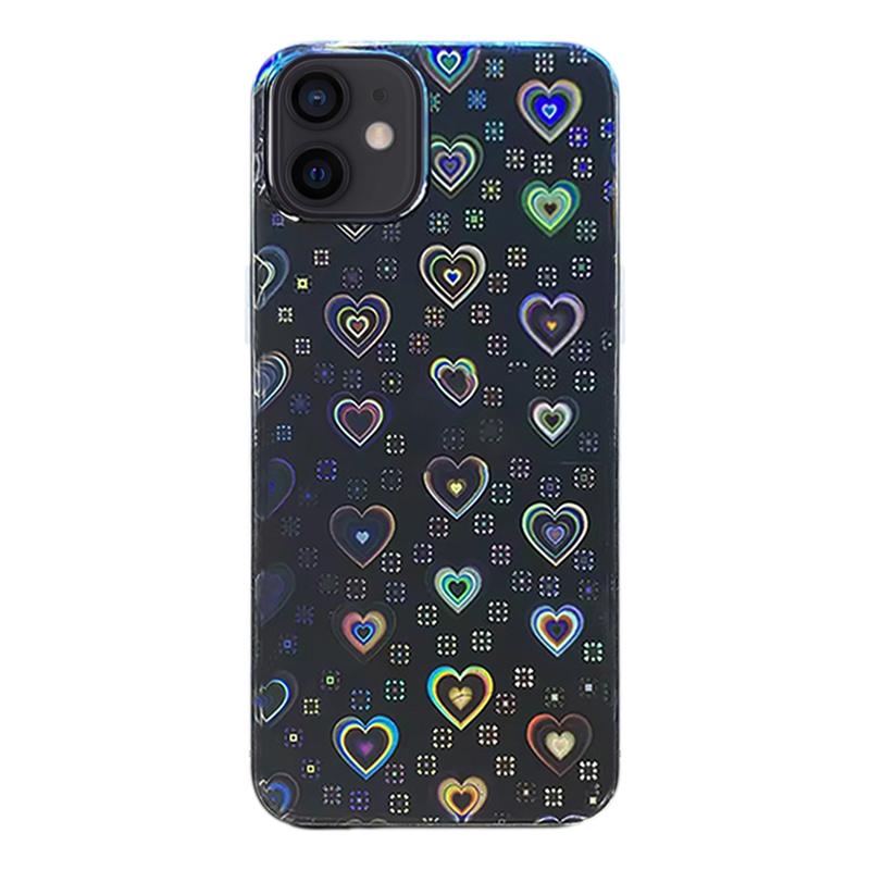 For iPhone 12 mini Colorful Transparent Sticker Phone Back Film(Hearts) - Shopkiz.com