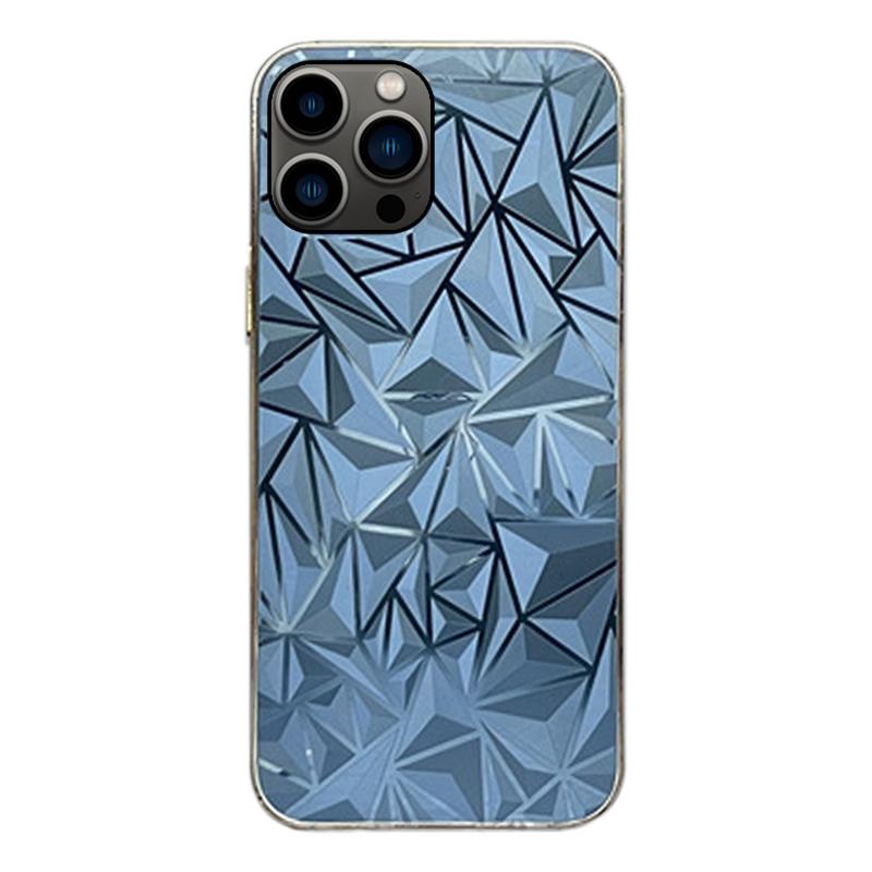 For iPhone 12 Pro Max Colorful Transparent Sticker Phone Back Film with Side Film(Rhombus) - Shopkiz.com