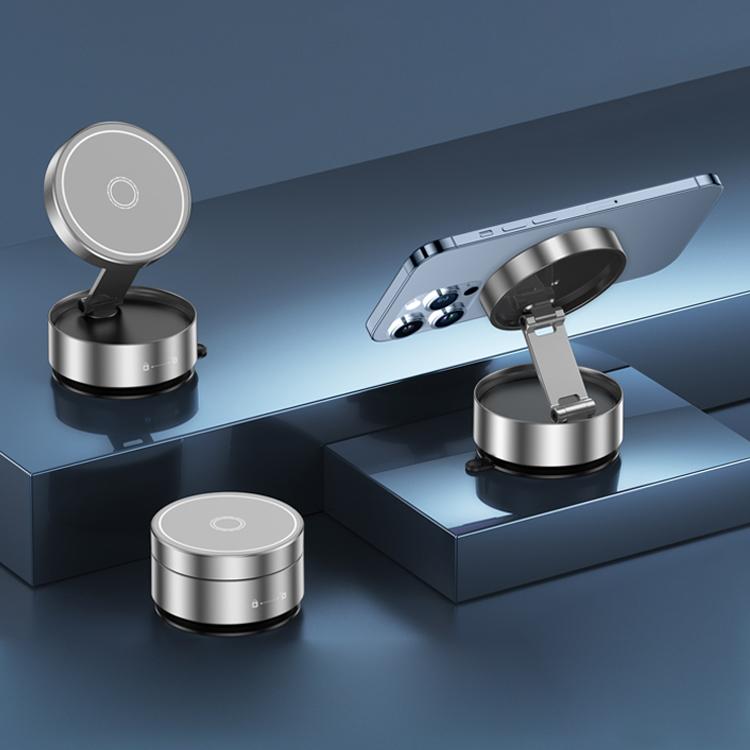 Q12 Foldable Vacuum MagSafe Magnetic Suction Cup Phone Holder(Silver) - Shopkiz.com