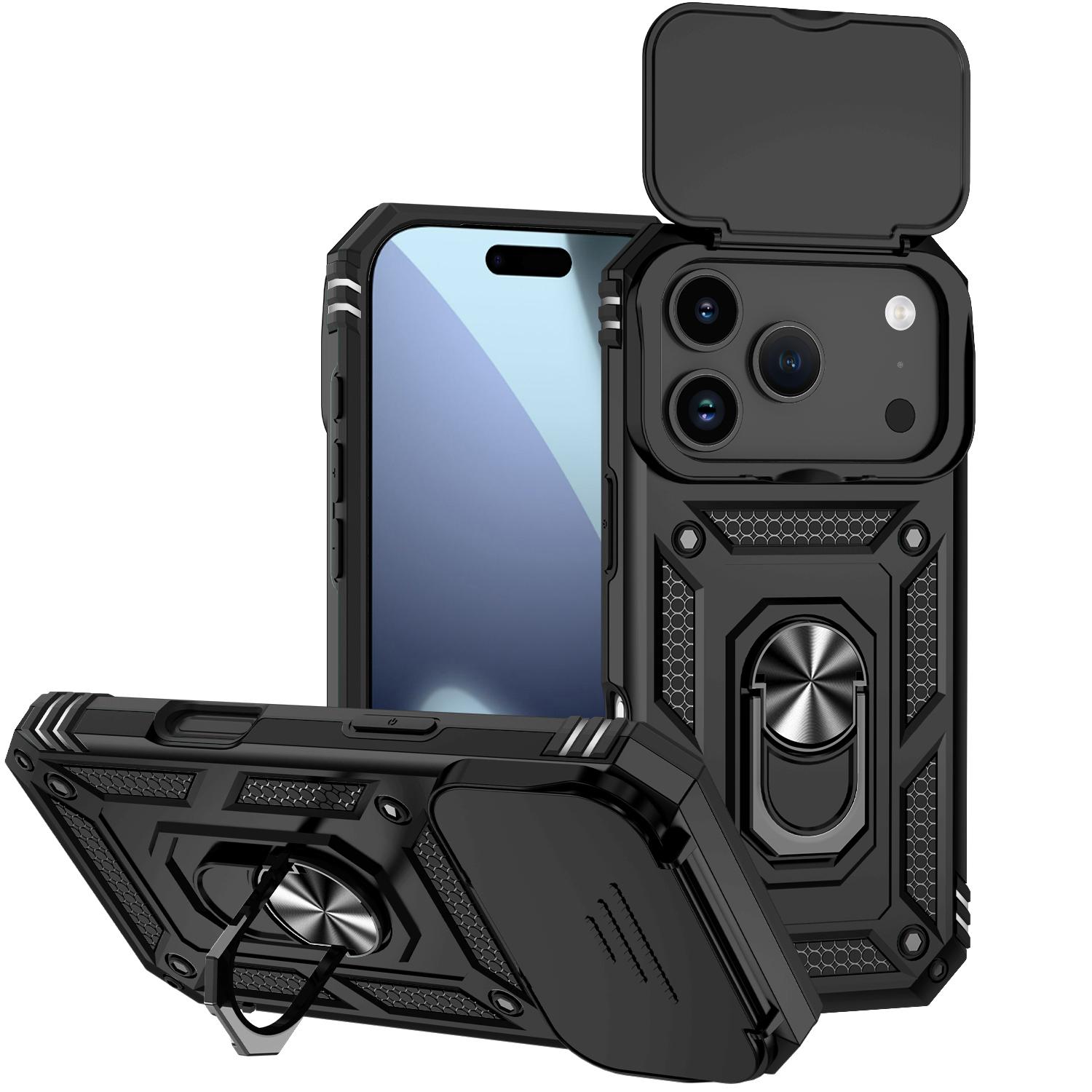 For iPhone 17 Pro Sliding Camshield Holder Phone Case(Black) - Shopkiz.com