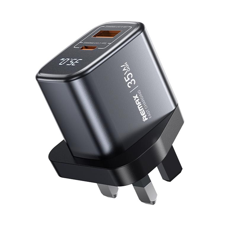 REMAX U2-AC 35W USB and Type-C GaN Digital Display Fast Charger, Specification:UK Plug - Shopkiz.com
