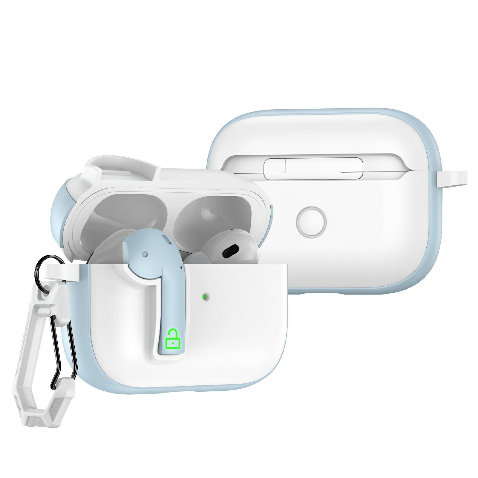 For AirPods Pro Colorful Lock Earphones Protective Case(Light Blue) - Shopkiz.com