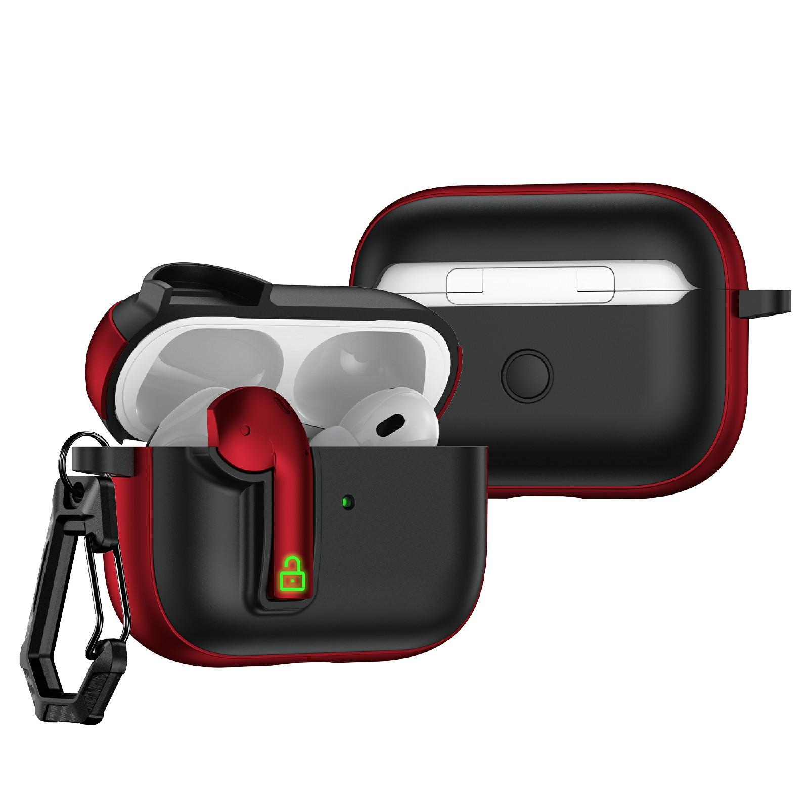 For AirPods Pro Colorful Lock Earphones Protective Case(Red) - Shopkiz.com