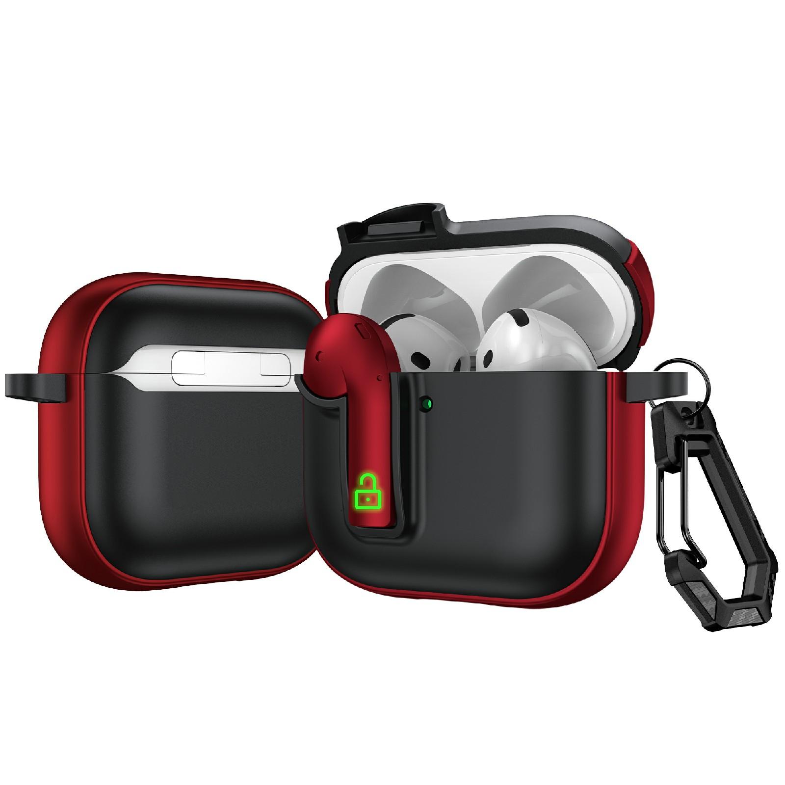 For AirPods 4 Colorful Lock Earphones Protective Case(Red) - Shopkiz.com