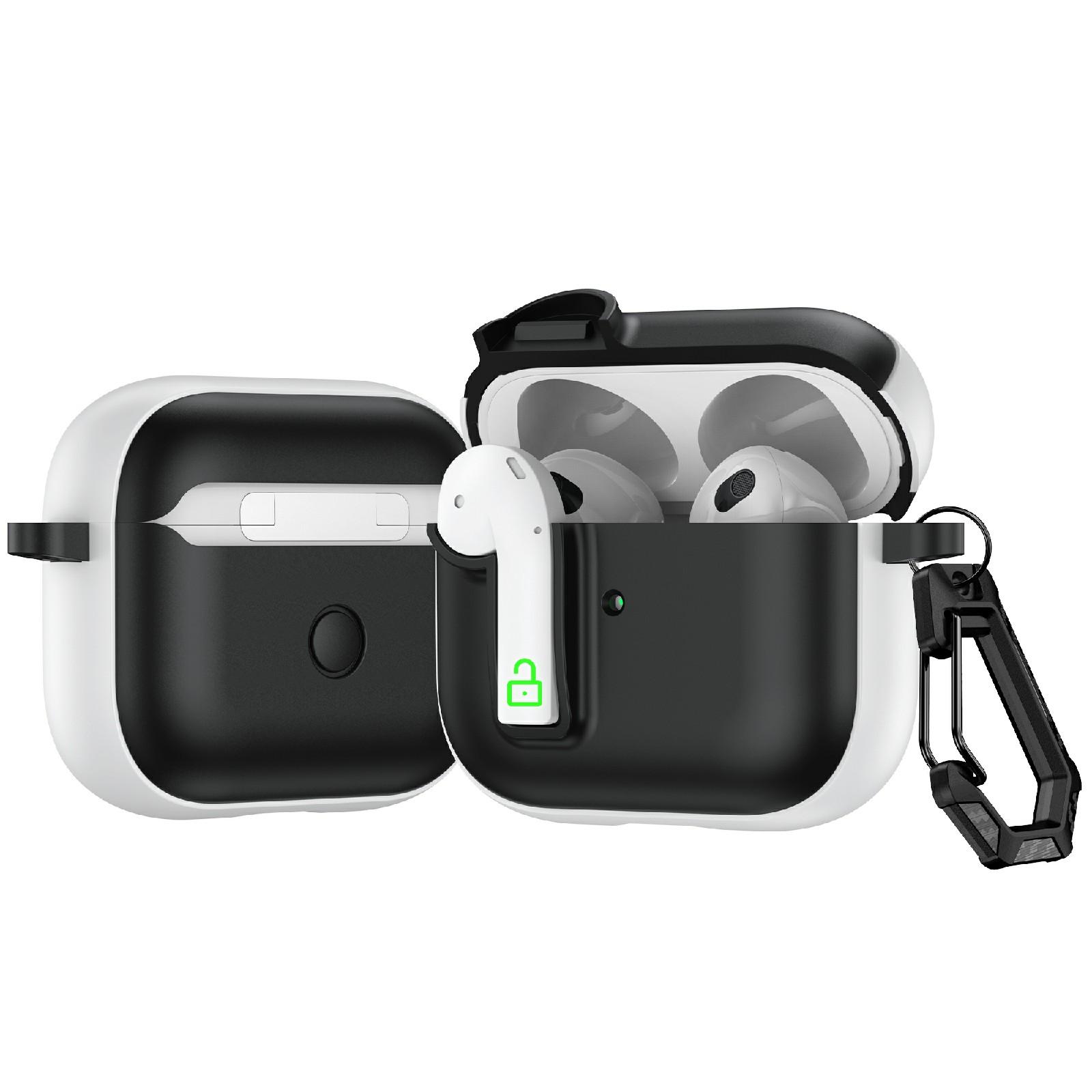 For AirPods 3 Colorful Lock Earphones Protective Case(White) - Shopkiz.com