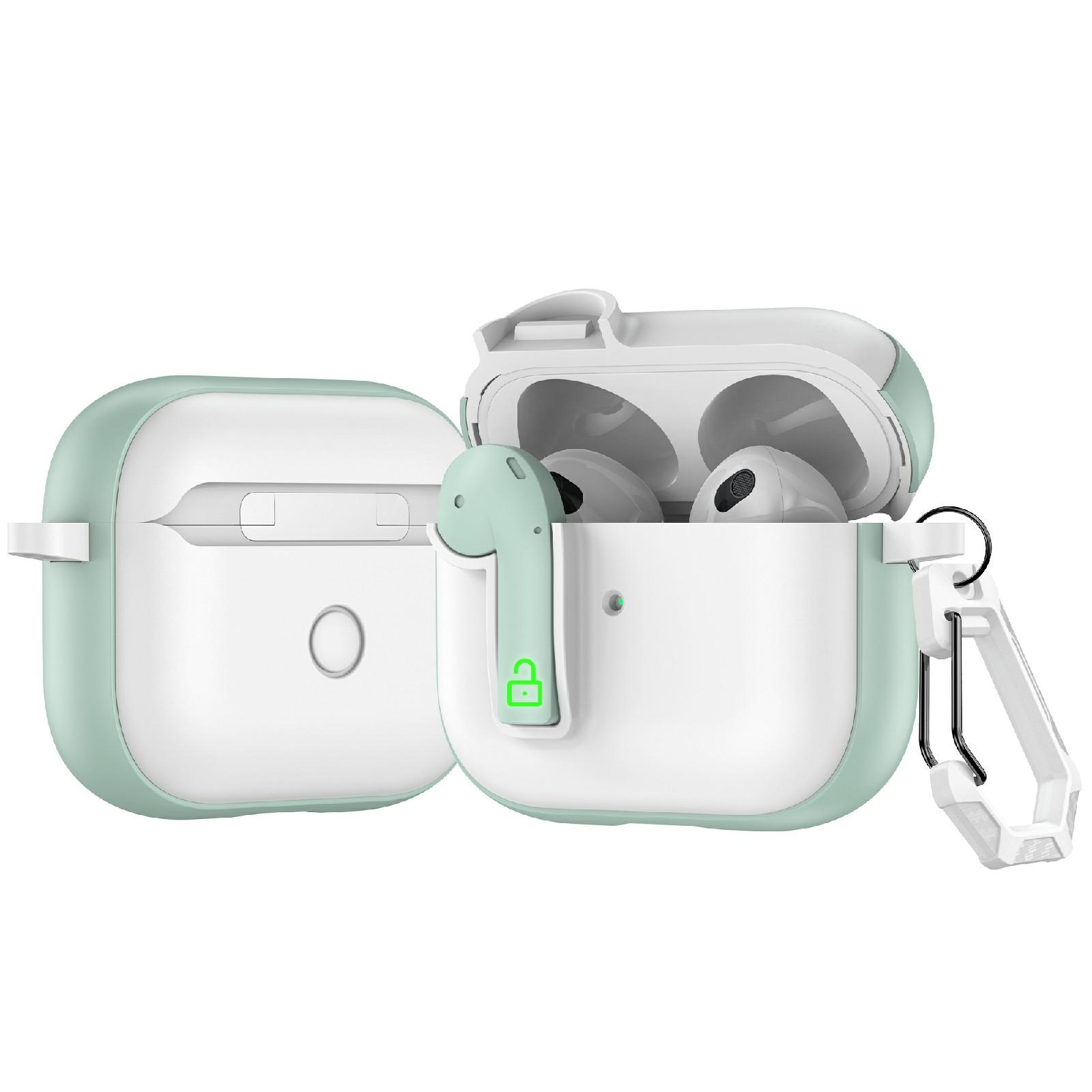 For AirPods 3 Colorful Lock Earphones Protective Case(Green) - Shopkiz.com