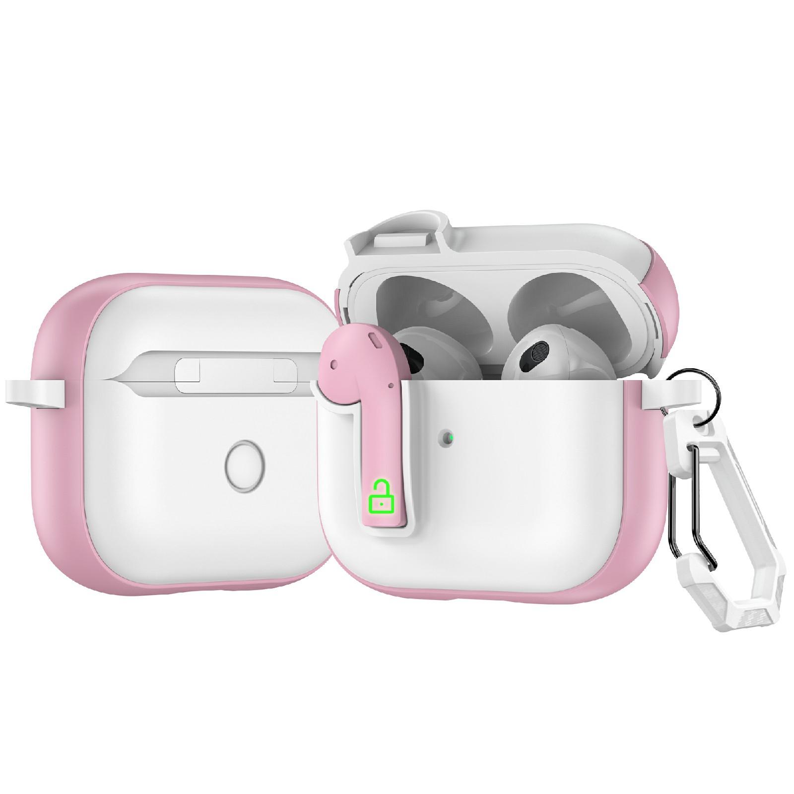 For AirPods 3 Colorful Lock Earphones Protective Case(Pink) - Shopkiz.com