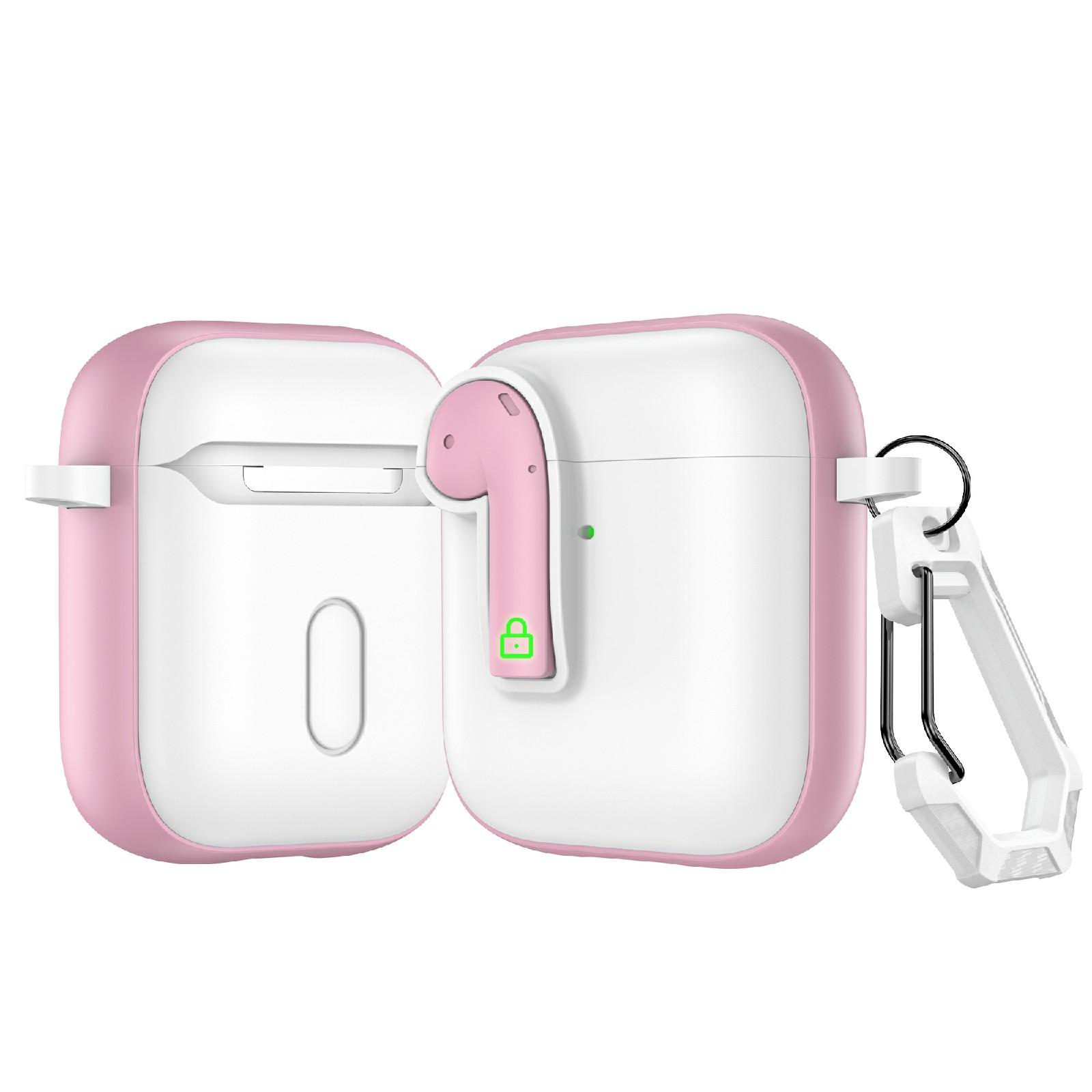 For AirPods 2 Colorful Lock Earphones Protective Case(Pink) - Shopkiz.com