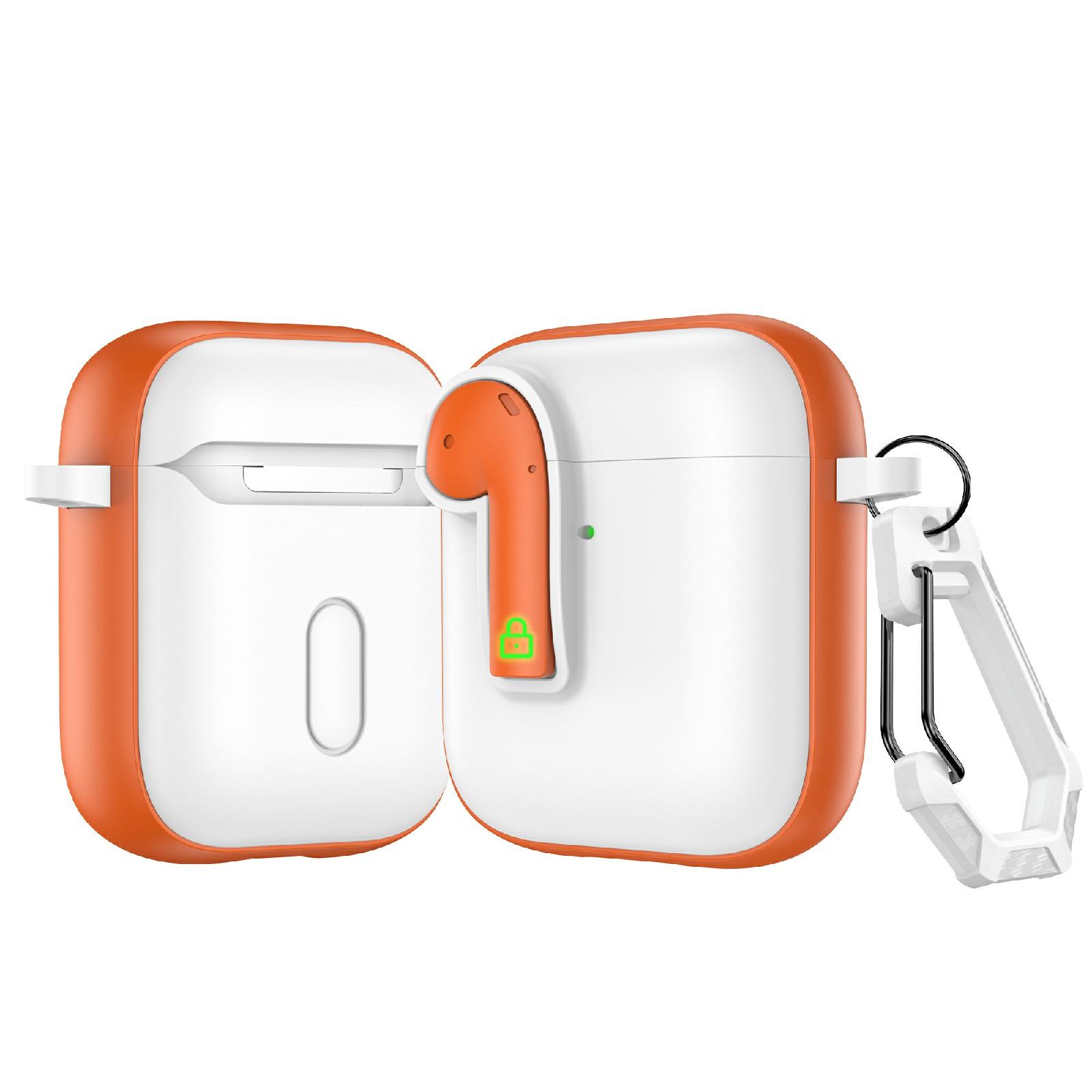 For AirPods 2 Colorful Lock Earphones Protective Case(Orange) - Shopkiz.com