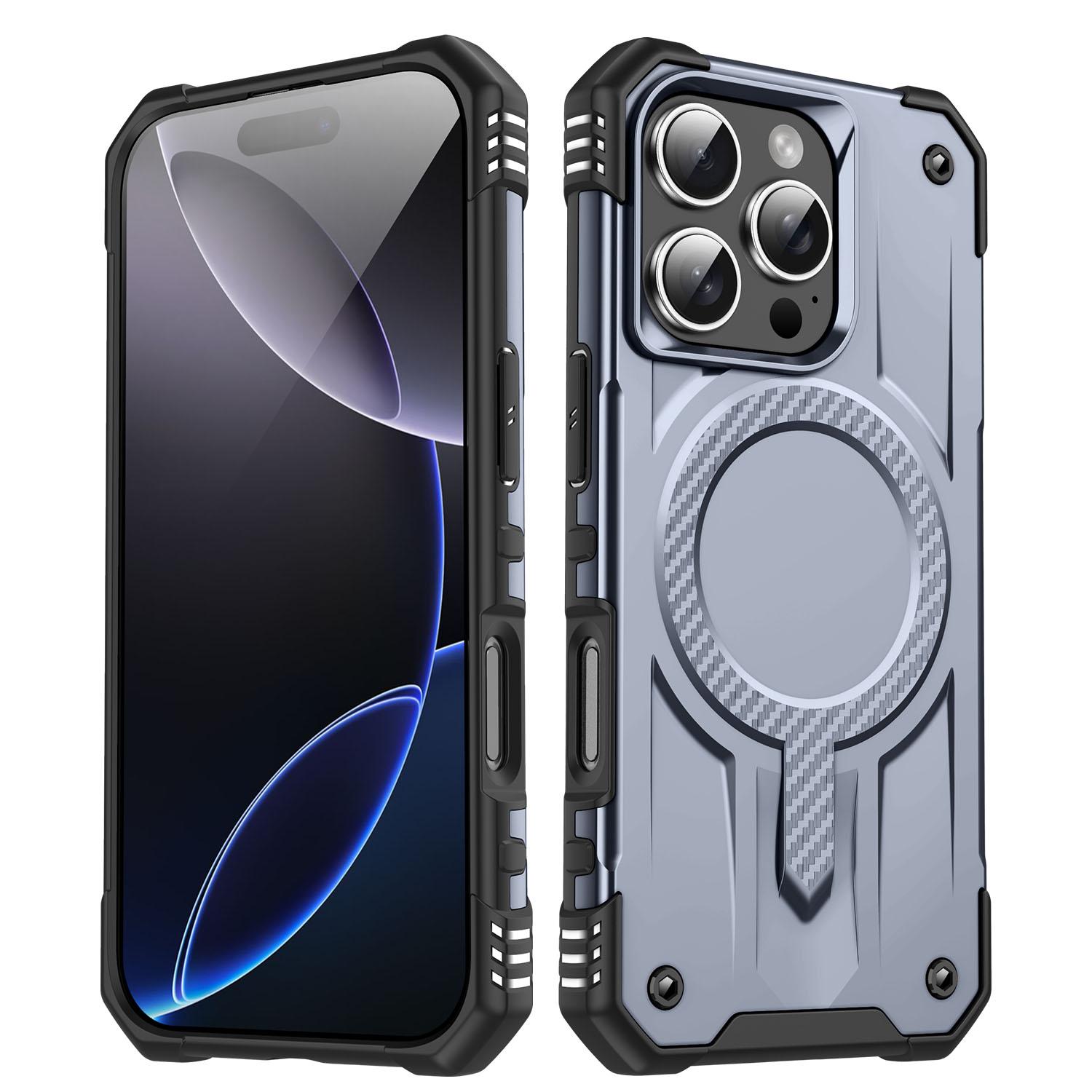For iPhone 16 Pro Straship MagSafe TPU Hybrid PC Phone Case(Gray) - Shopkiz.com