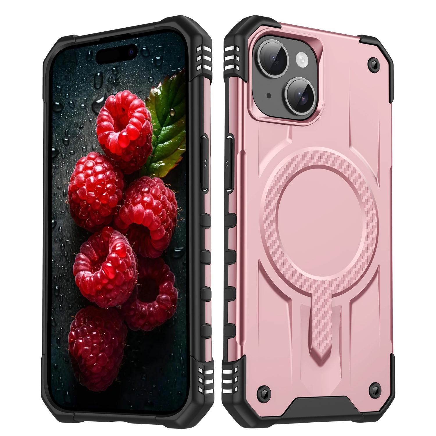 For iPhone 15 Straship MagSafe TPU Hybrid PC Phone Case(Rose Gold) - Shopkiz.com