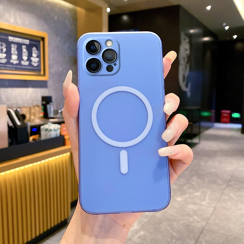 For iPhone 12 Pro Fine Hole Ice Fog MagSafe PC Phone Case(Sierra Blue) - Shopkiz.com
