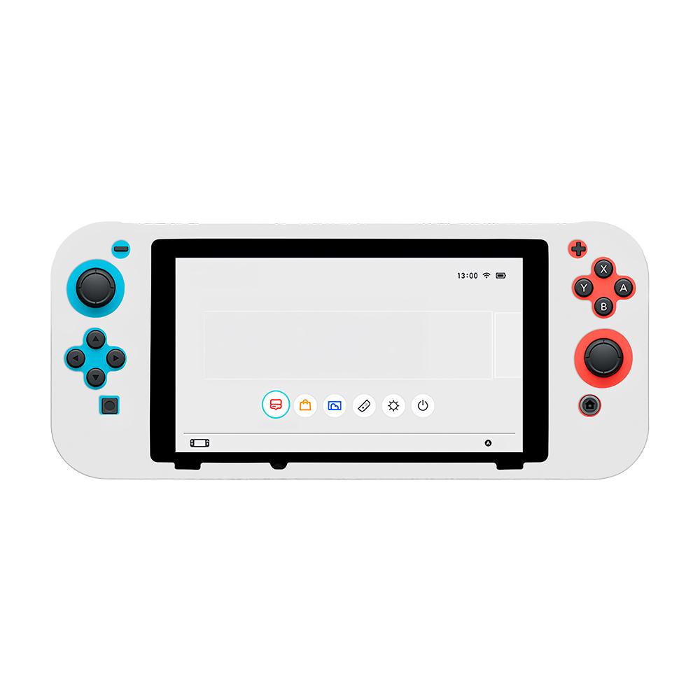 For Nintendo Switch Game Console Solid Color Silicone Full Protective Case(White)
