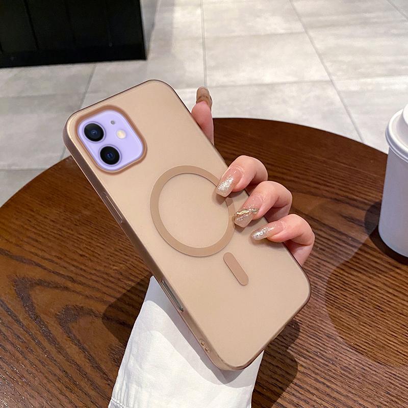 For iPhone 12 / 12 Pro Ice Fog MagSafe PC Phone Case(Gold) - Shopkiz.com