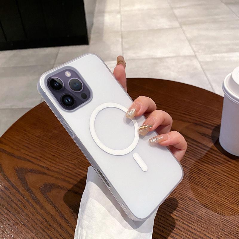 For iPhone 14 Pro Max Ice Fog MagSafe PC Phone Case(White) - Shopkiz.com