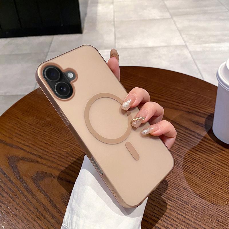 For iPhone 16 Ice Fog MagSafe PC Phone Case(Gold) - Shopkiz.com