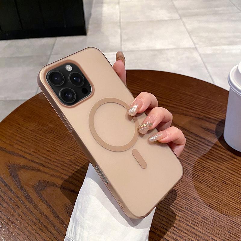 For iPhone 16 Pro Max Ice Fog MagSafe PC Phone Case(Gold) - Shopkiz.com